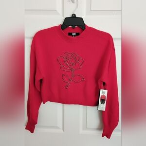 NYC Red Rose Knit Sweater